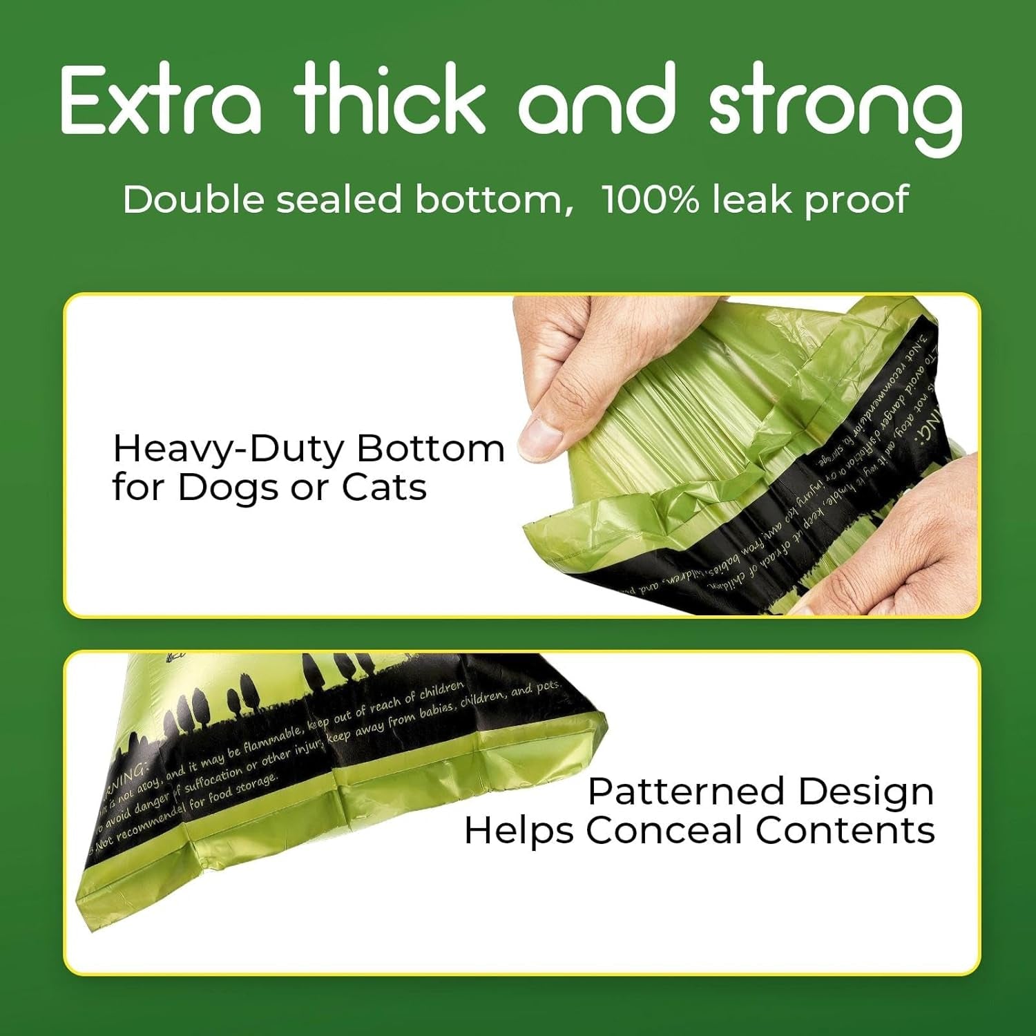 Biodegradable Dog Poop Bags 150 Count 10 Rolls with One Free Dispenser, Thicken and Earth-Friendly Dog Poop Bag Holder (Scented)