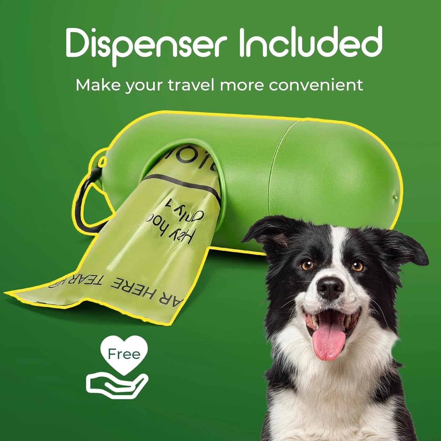 Biodegradable Dog Poop Bags 150 Count 10 Rolls with One Free Dispenser, Thicken and Earth-Friendly Dog Poop Bag Holder (Scented)
